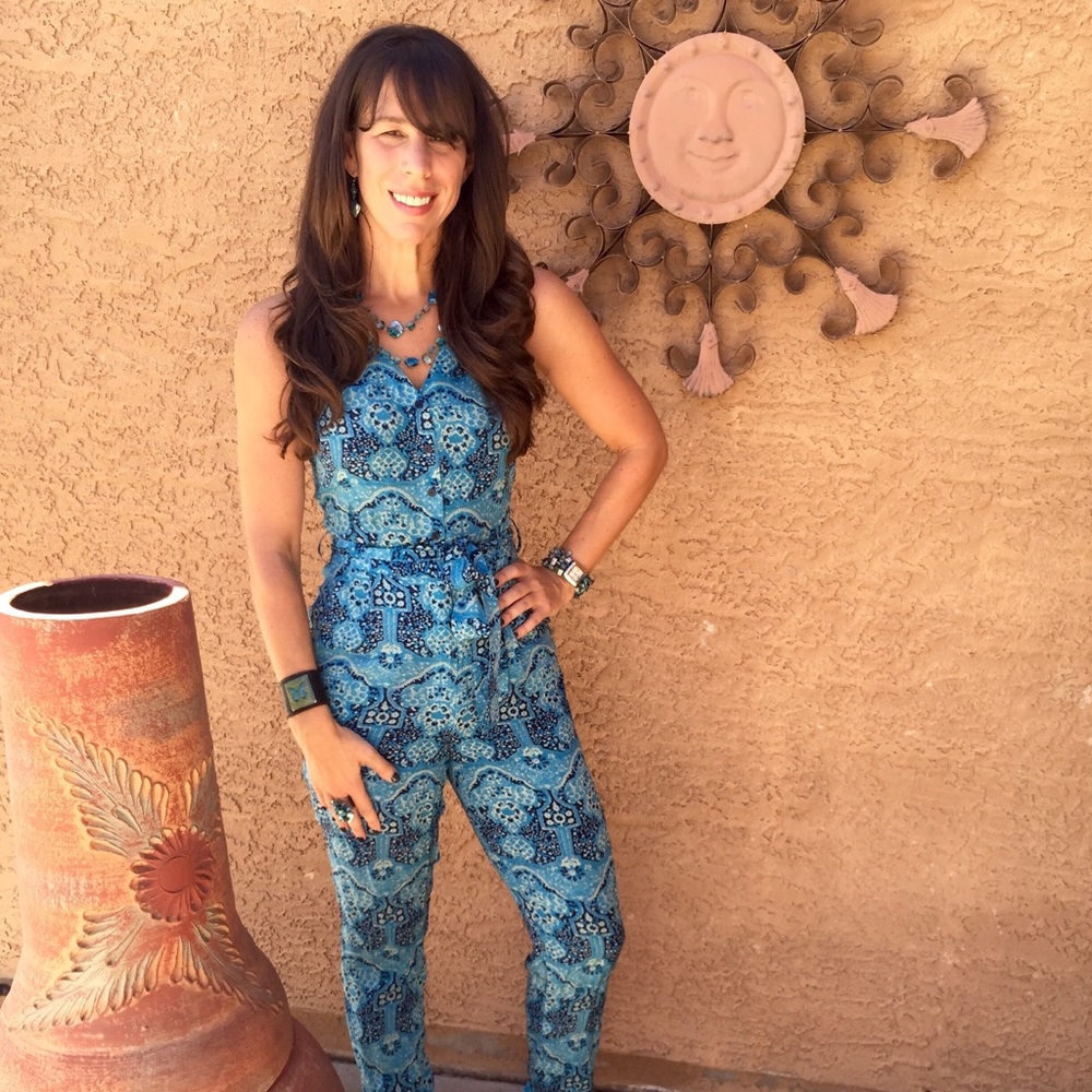 Blue Paisley Jumpsuit Jumper from Anthropologie. Dil brand. XS. Belted. - Picture 1 of 16